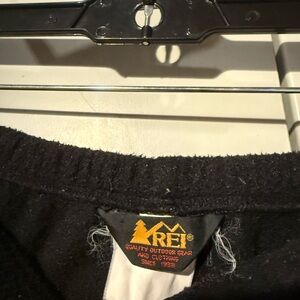 REI Black Fleece Pullover with Yellow Logo Tag